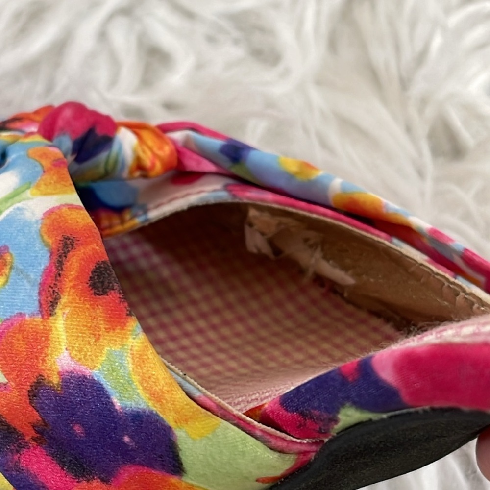 K9 By Rocket Dog Pumps Heel Size 8.5 Ankle Strap Buckle Pink Floral Jazzin Homer - Picture 11 of 14